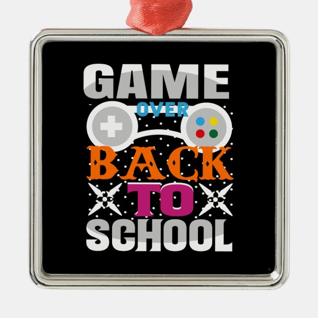 Game Over Back To School Metal Tree Decoration (Front)
