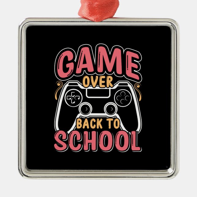 Game Over Back To School Metal Tree Decoration (Front)