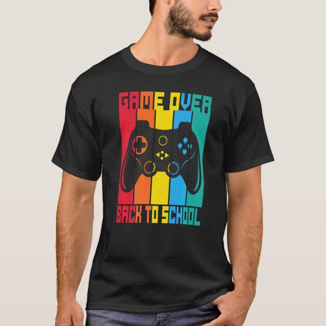 Game Over Back To School Sunset Student Game Contr T-Shirt (Front)