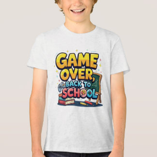 Game Over Back to School T-Shirt | Funny Gamer Sch Tri-Blend Shirt