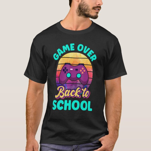 Game Over Back To School Video Game Leveled Up Boy T-Shirt (Front)