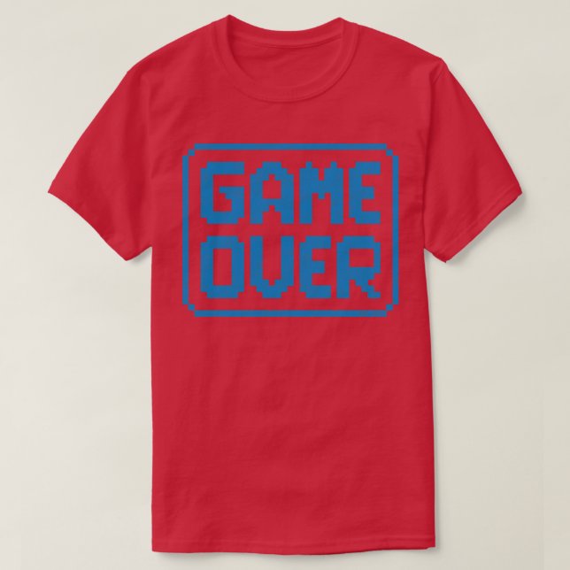 GAME OVER Blue Worn T-Shirt (Design Front)