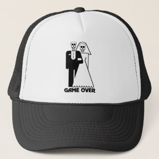 Game Over Bride and Groom Skulls Hat