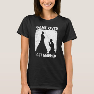 Game over bride groom husband and wife wedding T-Shirt