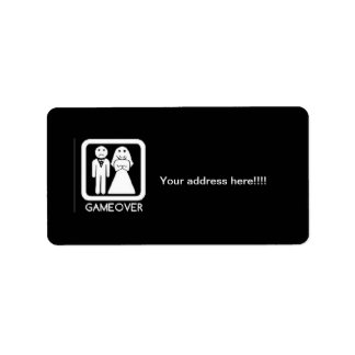 Game over Bride & Groom shipping labels