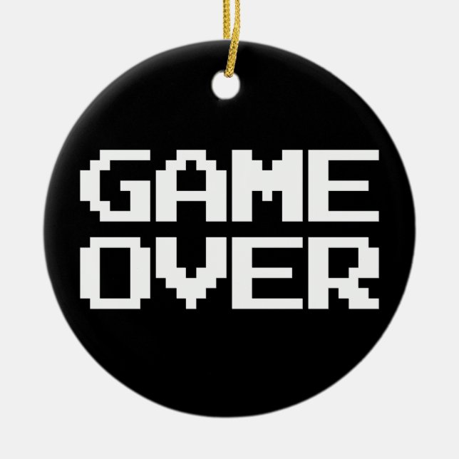 Game Over Ceramic Tree Decoration (Front)