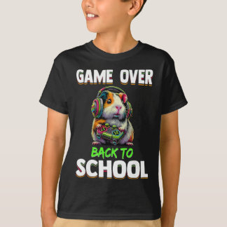 Game Over Ck To School Funny Guinea Pig Gamer For T-Shirt