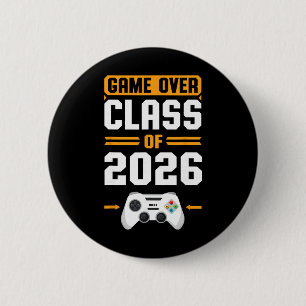 Game Over Cl Of 2026 Gamer Boys Girls Graduation S 6 Cm Round Badge