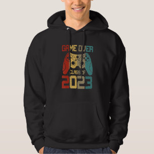 Game Over Class of 2023 Video Games Vintage Gradua Hoodie