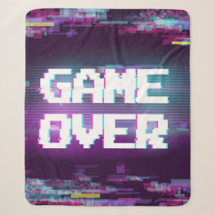 Game over concept illustration with glitch effect. sherpa blanket