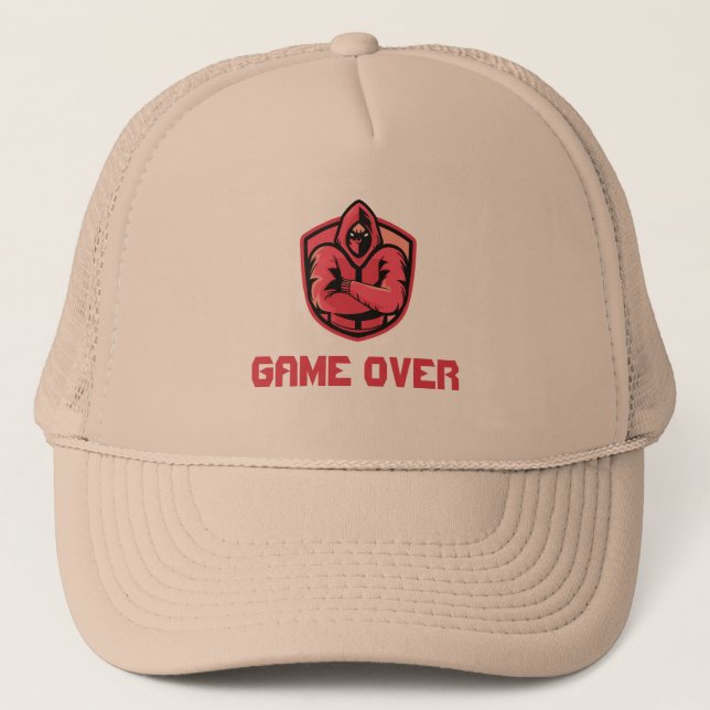 Game Over | Cool Personalised Gaming Trucker Hat (Front)