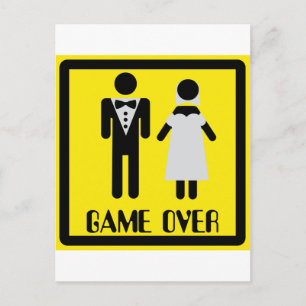 game over couple postcard