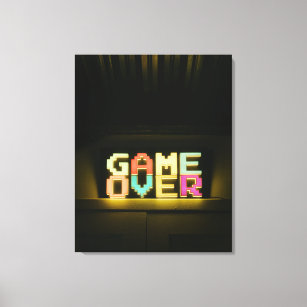 Game Over Cute Simple Pixel Art Pixel Arts Easy De Canvas Print