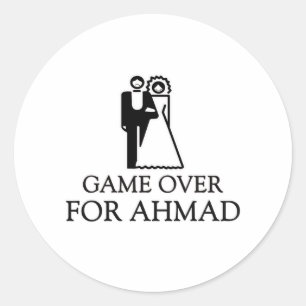 Game Over For Ahmad Classic Round Sticker
