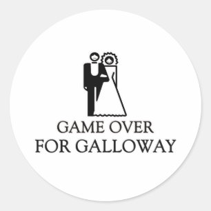 Game Over For Galloway Classic Round Sticker