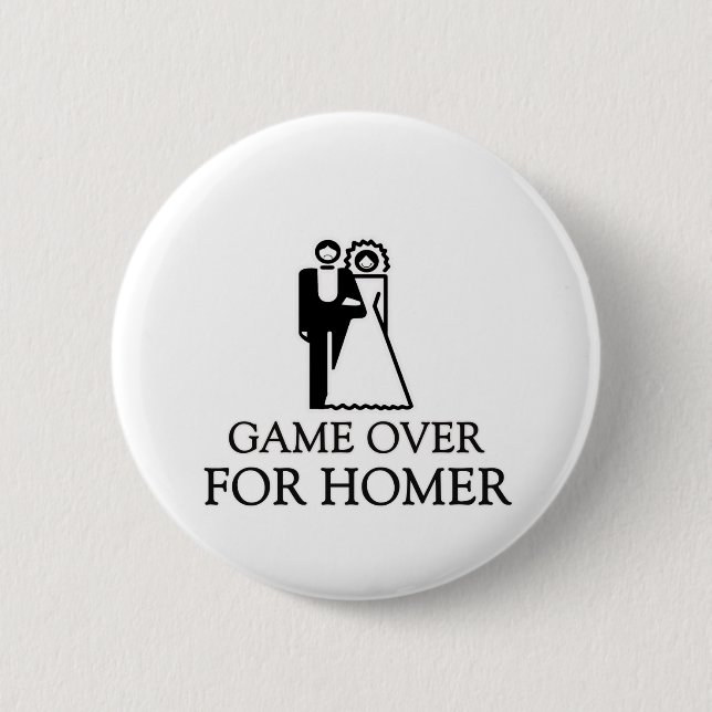 Game Over For Homer 6 Cm Round Badge (Front)
