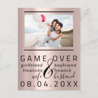 Game Over Funny Save The Date Couple Photo