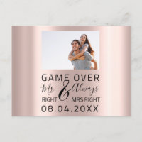 Game Over Funny Save The Date Wedding Photo