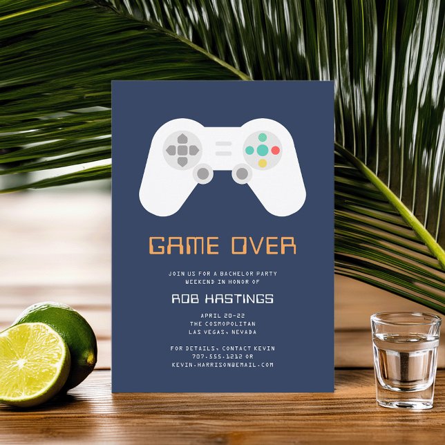 Game Over | Gaming Theme Bachelor Party Invitation (Creator Uploaded)