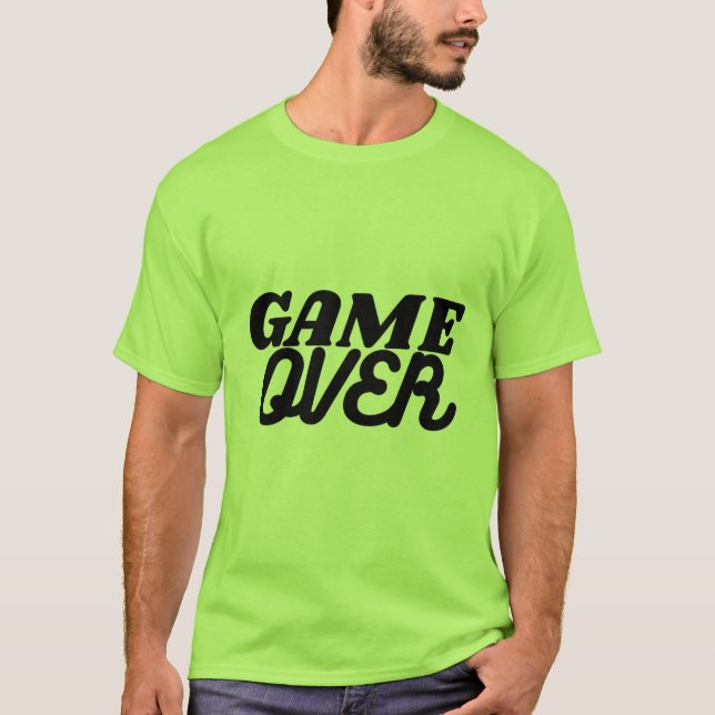 Game Over Gaming Typography T-Shirt (Front)