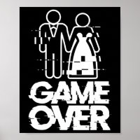 Game Over Glitch Bride Groom Funny Wedding 