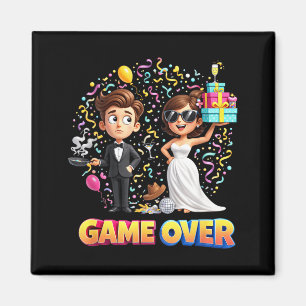 Game-Over Groom Bride Wedding Bachelor Magnet