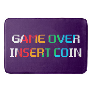 Game Over Insert Coin Bath Mat