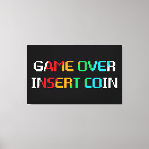 Game Over Insert Coin Canvas Print