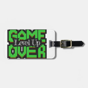 Game Over, Level Up: Pixelated Retro Game World Luggage Tag
