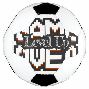Game Over, Level Up: Pixelated Retro Game World Soccer Ball