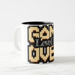 Game Over, Level Up: Pixelated Retro Game World Two-Tone Coffee Mug