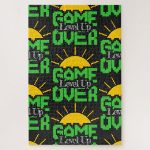 Game Over, Level Up: Retro Pixel Block Adventure Jigsaw Puzzle