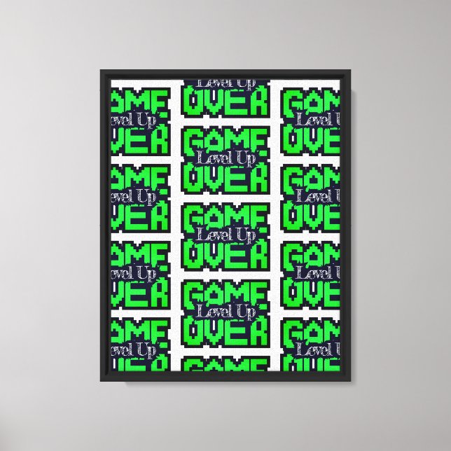 Game Over, Level Up: Retro Pixel Sandbox Adventure Canvas Print (Front)