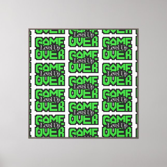 Game Over, Level Up: Retro Pixel Sandbox Adventure Canvas Print (Front)