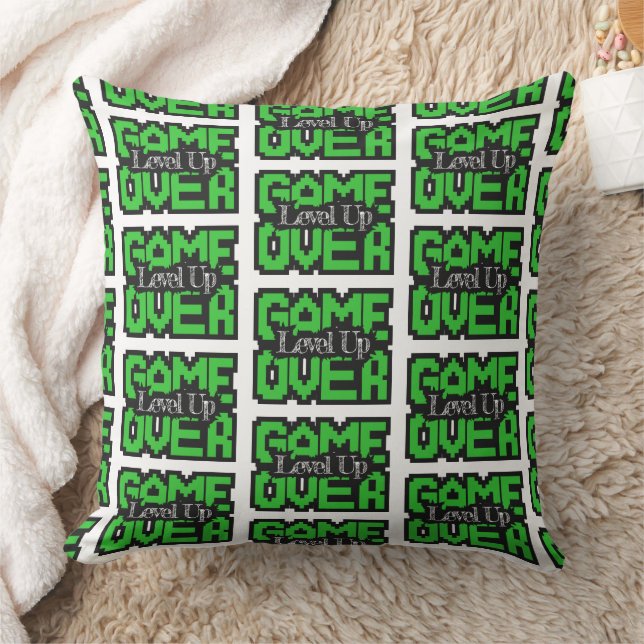 Game Over, Level Up: Retro Pixel Sandbox Adventure Cushion (Blanket)