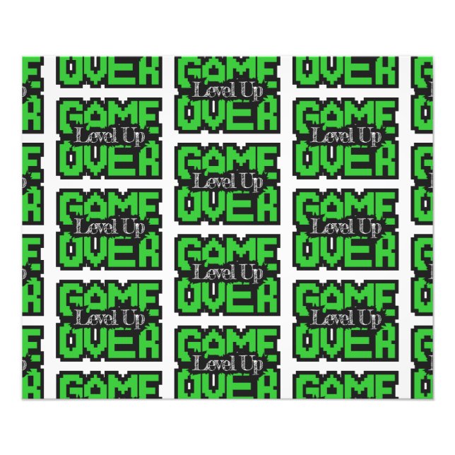 Game Over, Level Up: Retro Pixel Sandbox Adventure Photo Print (Front)