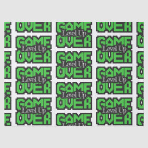 Game Over, Level Up: Retro Pixel Sandbox Adventure Tissue Paper