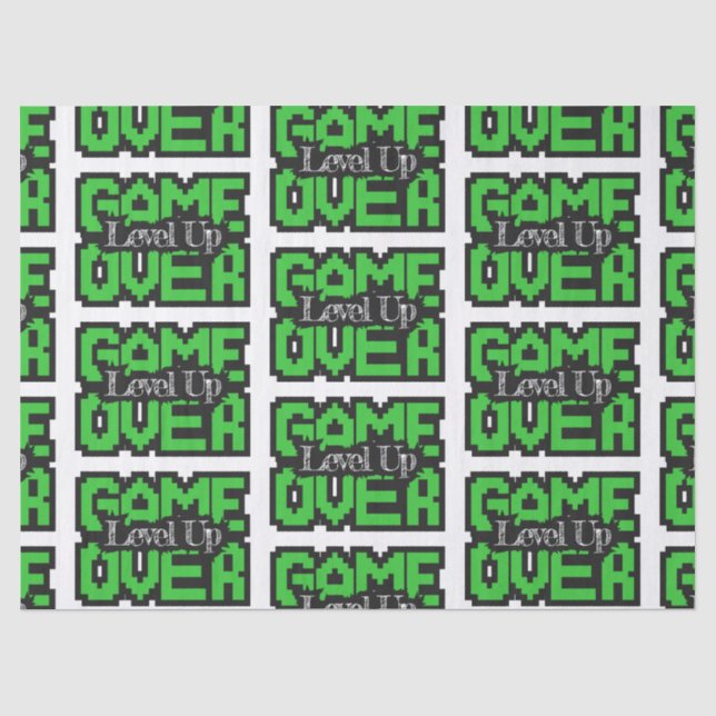 Game Over, Level Up: Retro Pixel Sandbox Adventure Tissue Paper (Front)