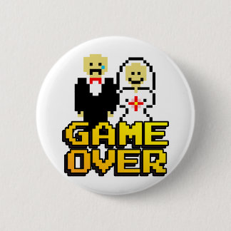 Game over marriage (8-bit) 6 cm round badge