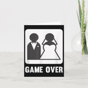 Game Over Marriage Groom Bride Card