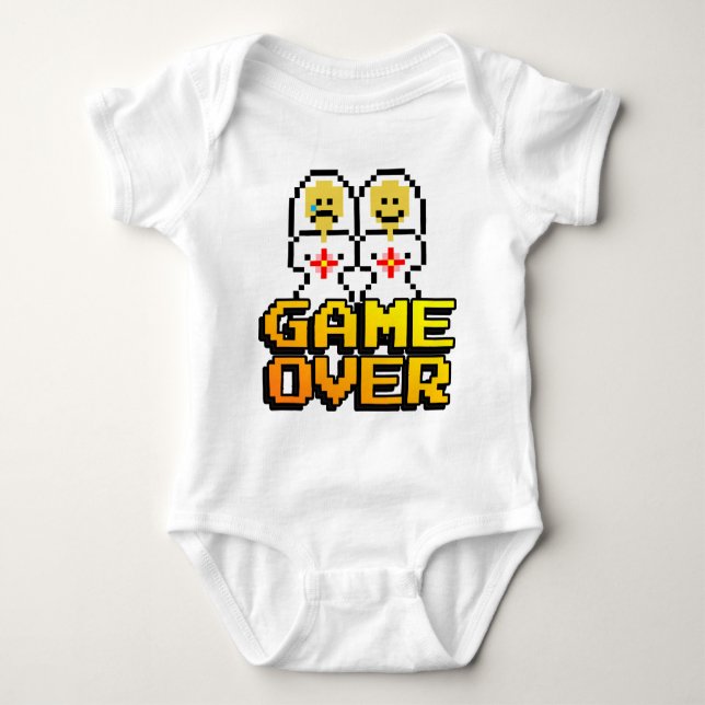 Game Over Marriage (Lesbian, 8-bit) Baby Bodysuit (Front)