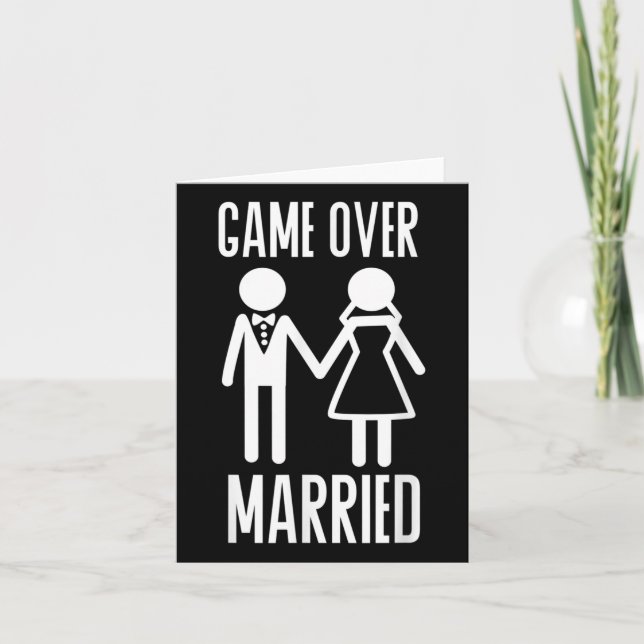 Game Over Married Wedding Bride Groom Just Married Card (Front)