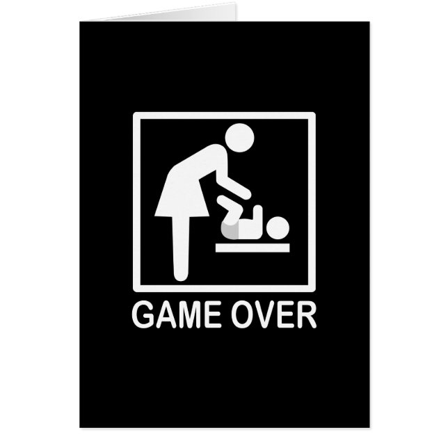 Game Over Mom Funny Black and White Pictogram (Front)
