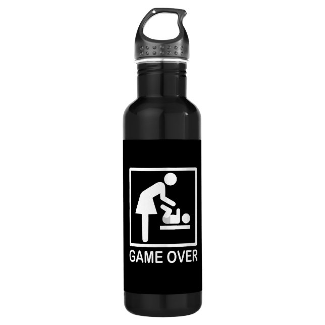 Game Over Mum Funny Pictogram 710 Ml Water Bottle (Front)