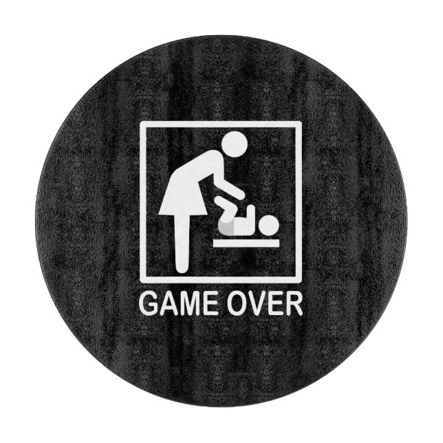 Game Over Mum Funny Signage Pictogram Cutting Board (Front)