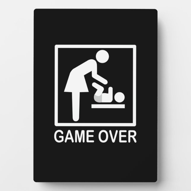Game Over Mum Funny Signage Pictogram Plaque (Front)