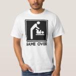 Game Over New Baby for Parent Dad T-Shirt<br><div class="desc">Every new daddy must prepare for diaper duty with the newborn baby boy or girl.  What does this mean,  lifestyle-wise?  GAME OVER.  Also comes in mummy version.  Great tshirt gift idea for parents to be.</div>
