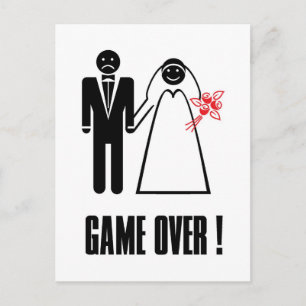 GAME OVER Postcard Thank you Invitation card