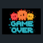 Game Over Poster<br><div class="desc">If you are a gamer or a fan of anything 8-bit, this "Game Over" design by Middlemind was made for you!</div>
