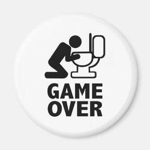 Game over puke toilet magnet